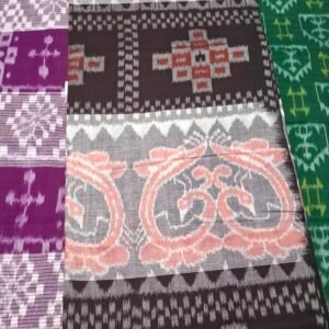 🖤 Pure Sambalpuri Cotton Ikat Saree – Elegant Black & Grey with Traditional Motifs